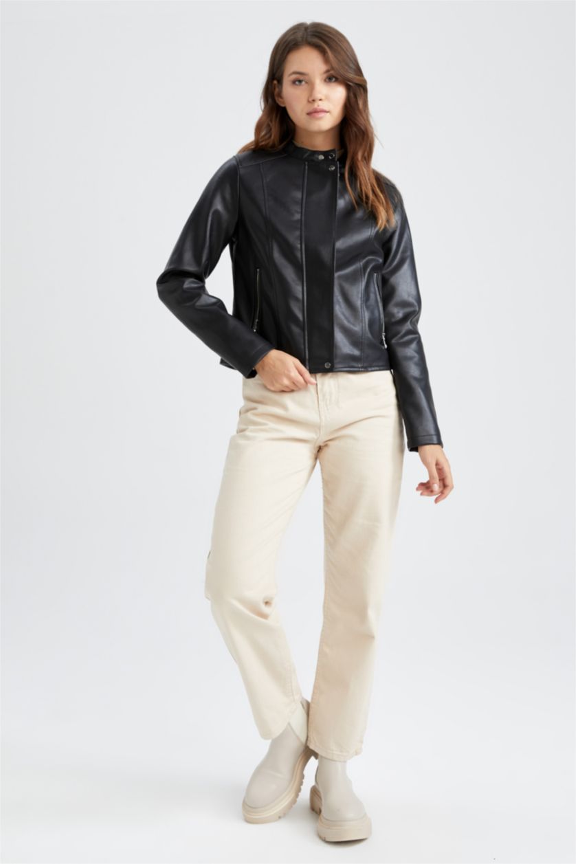 WOMAN Black Waterproof Faux Leather Jacket