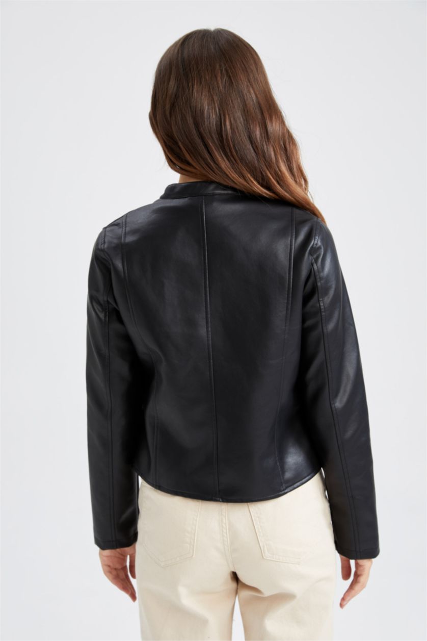 WOMAN Black Waterproof Faux Leather Jacket