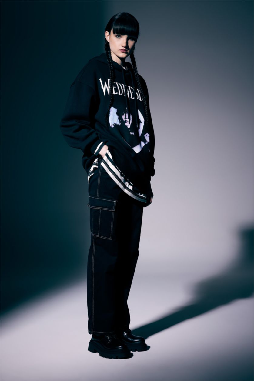 WOMAN Black Coool Straight Fit Gabardine Cargo Pants