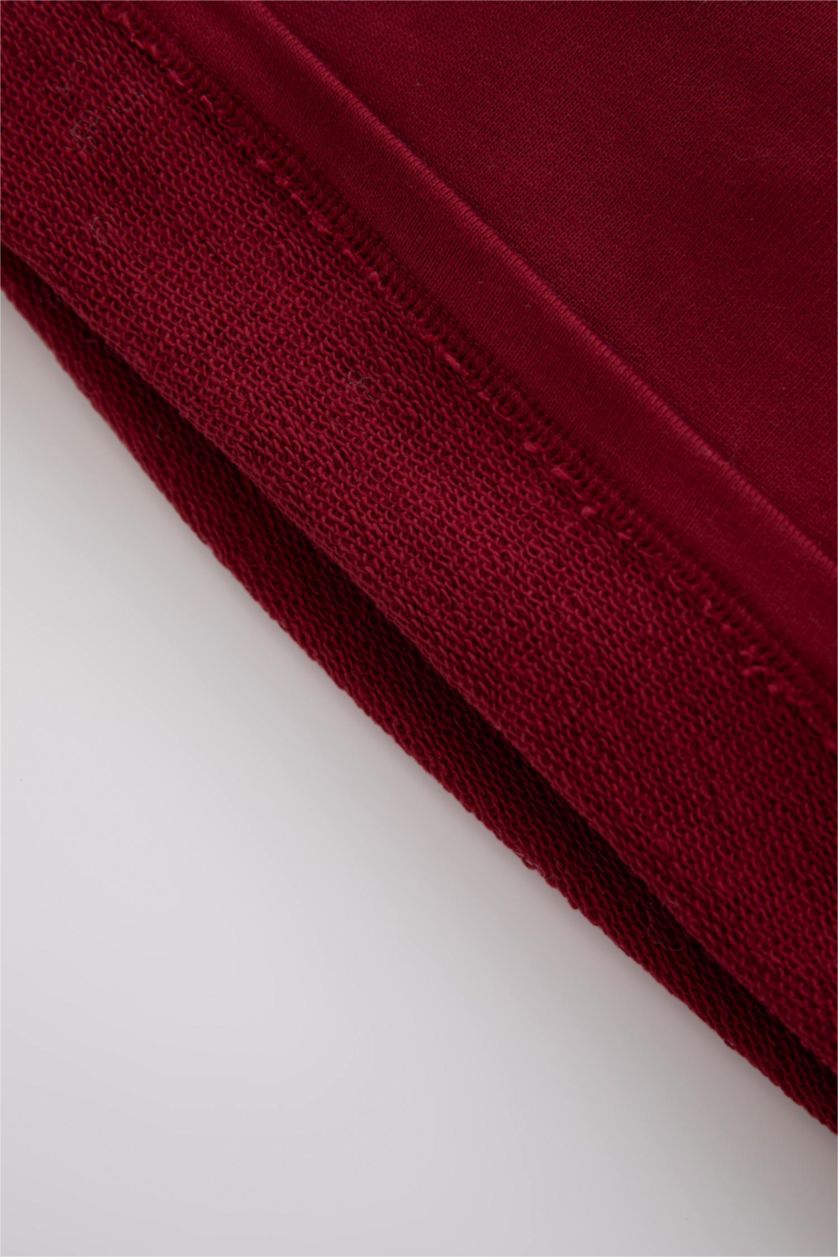 Erkek Bebek Bordo Erkek Bebek Desenli Polo Yaka Uzun Kollu Tişört