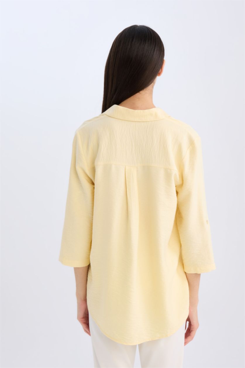 FEMME Jaune Clair Regular Fit Long Sleeve Shirt
