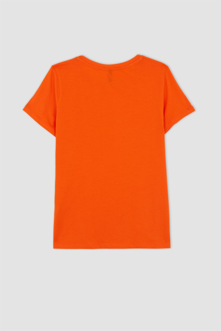 نساء برتقالي Regular Fit Short Sleeve T-Shirt