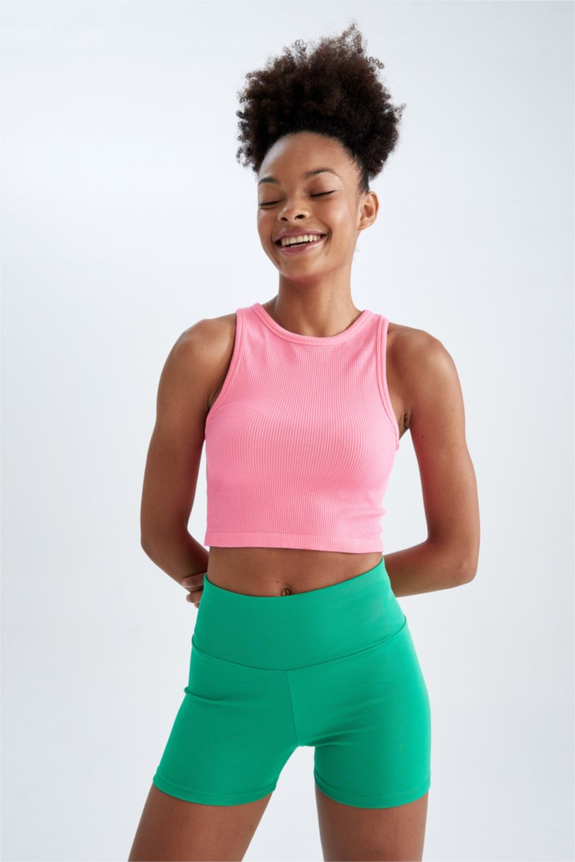 WOMAN Neon Pink Defacto Fit Halter Neck Seamless Singlet