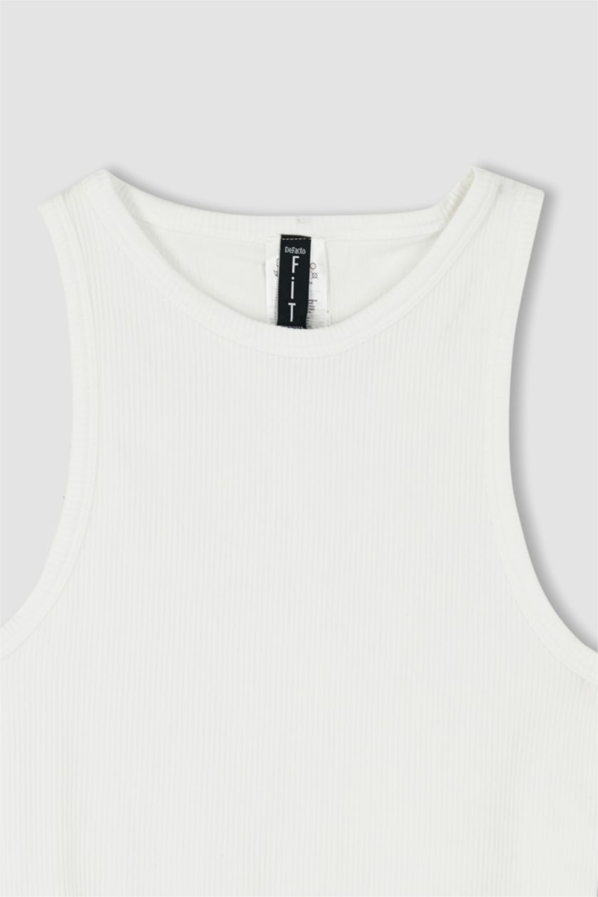 WOMAN White Defacto Fit Halter Neck Seamless Singlet