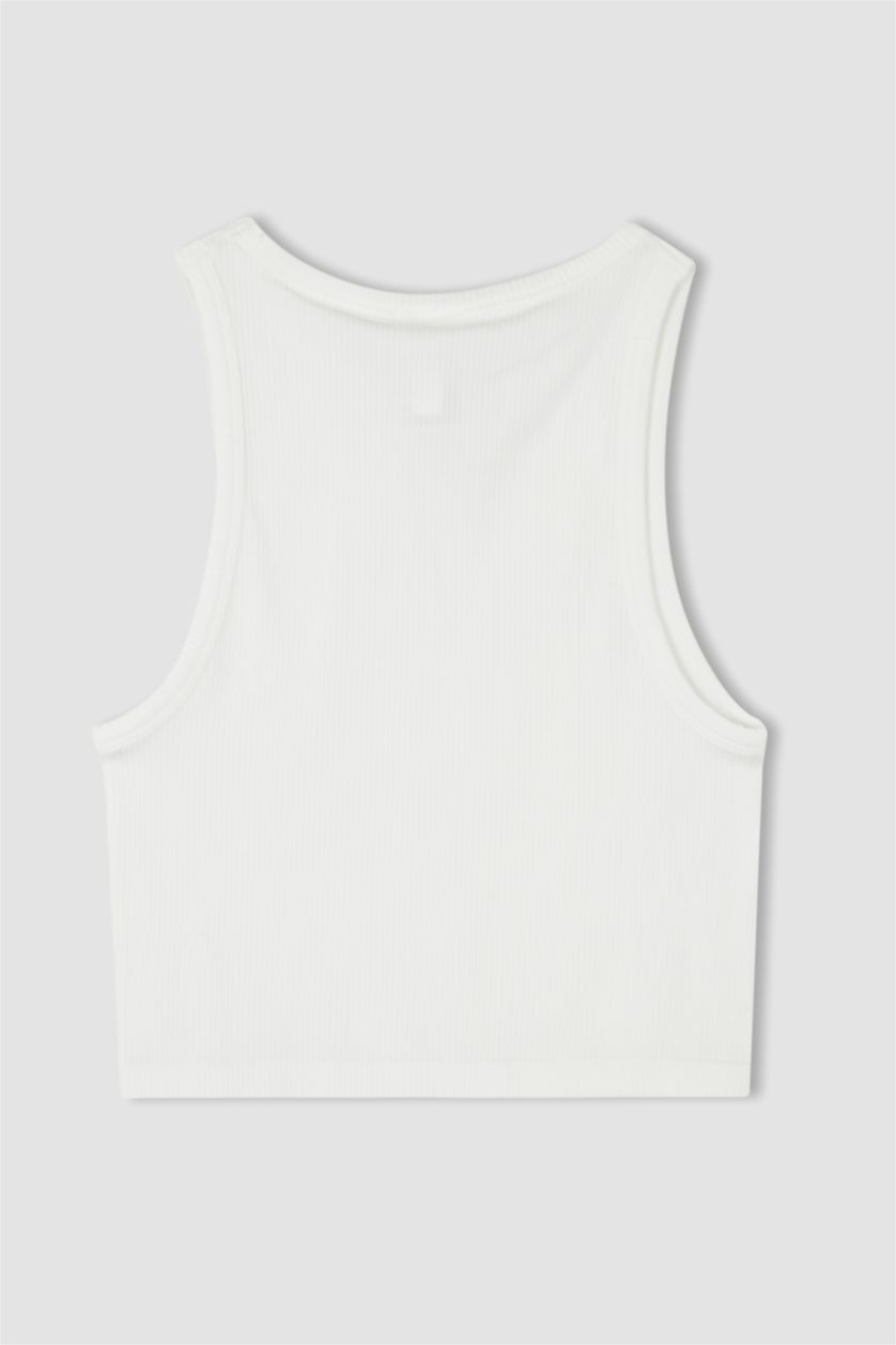 WOMAN White Defacto Fit Halter Neck Seamless Singlet