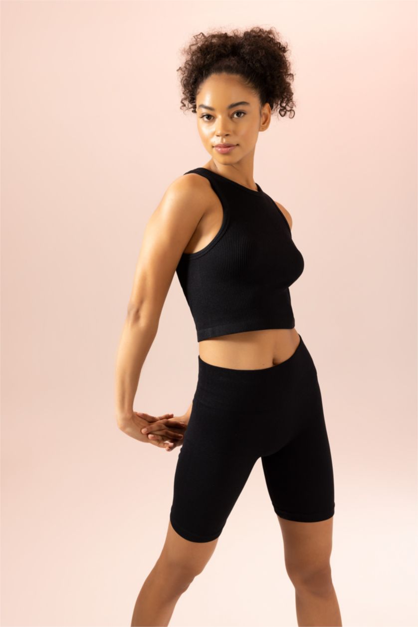 WOMAN Black Defacto Fit Halter Neck Seamless Singlet