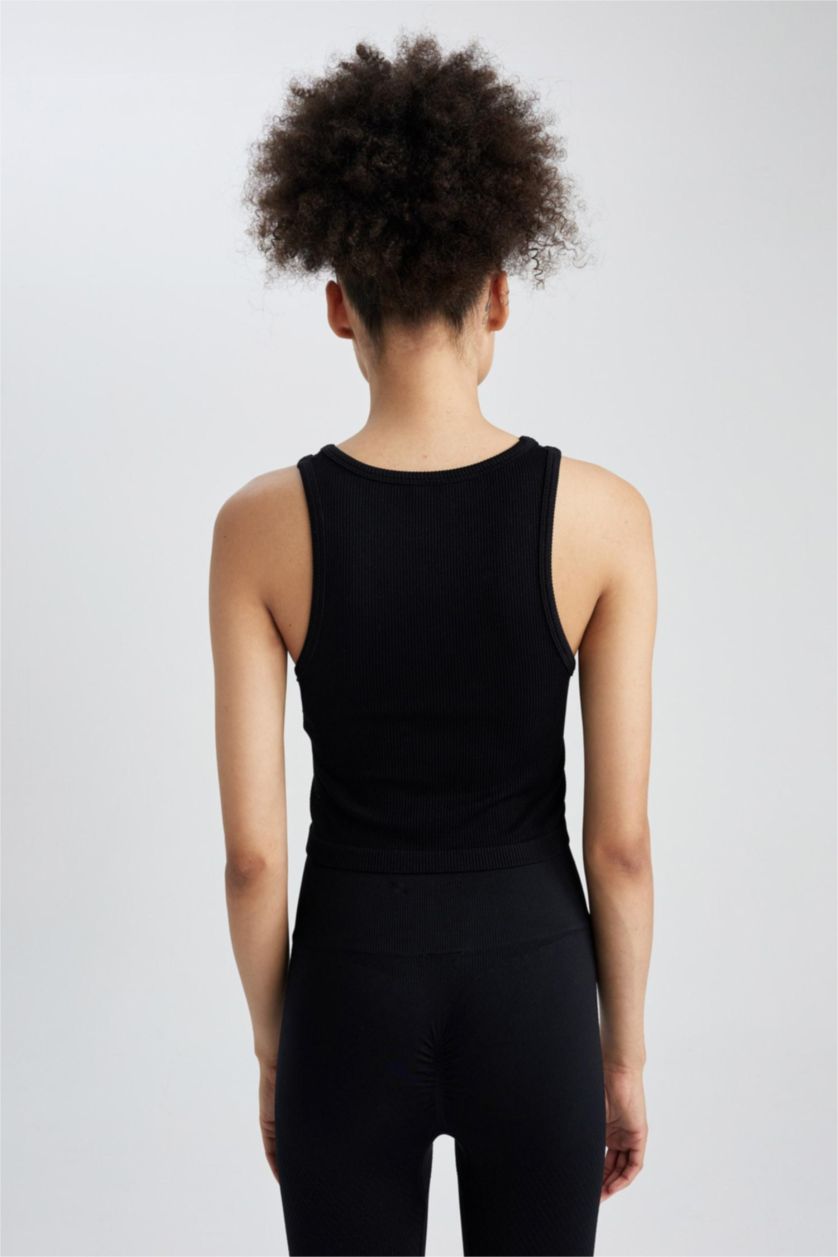 WOMAN Black Defacto Fit Halter Neck Seamless Singlet