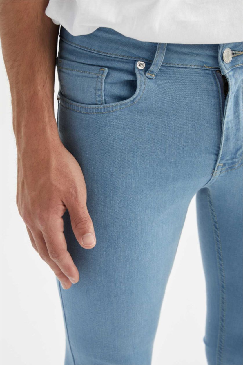 MAN Light Blue Super Skinny Extra Tight Fit Normal Waist  Jeans