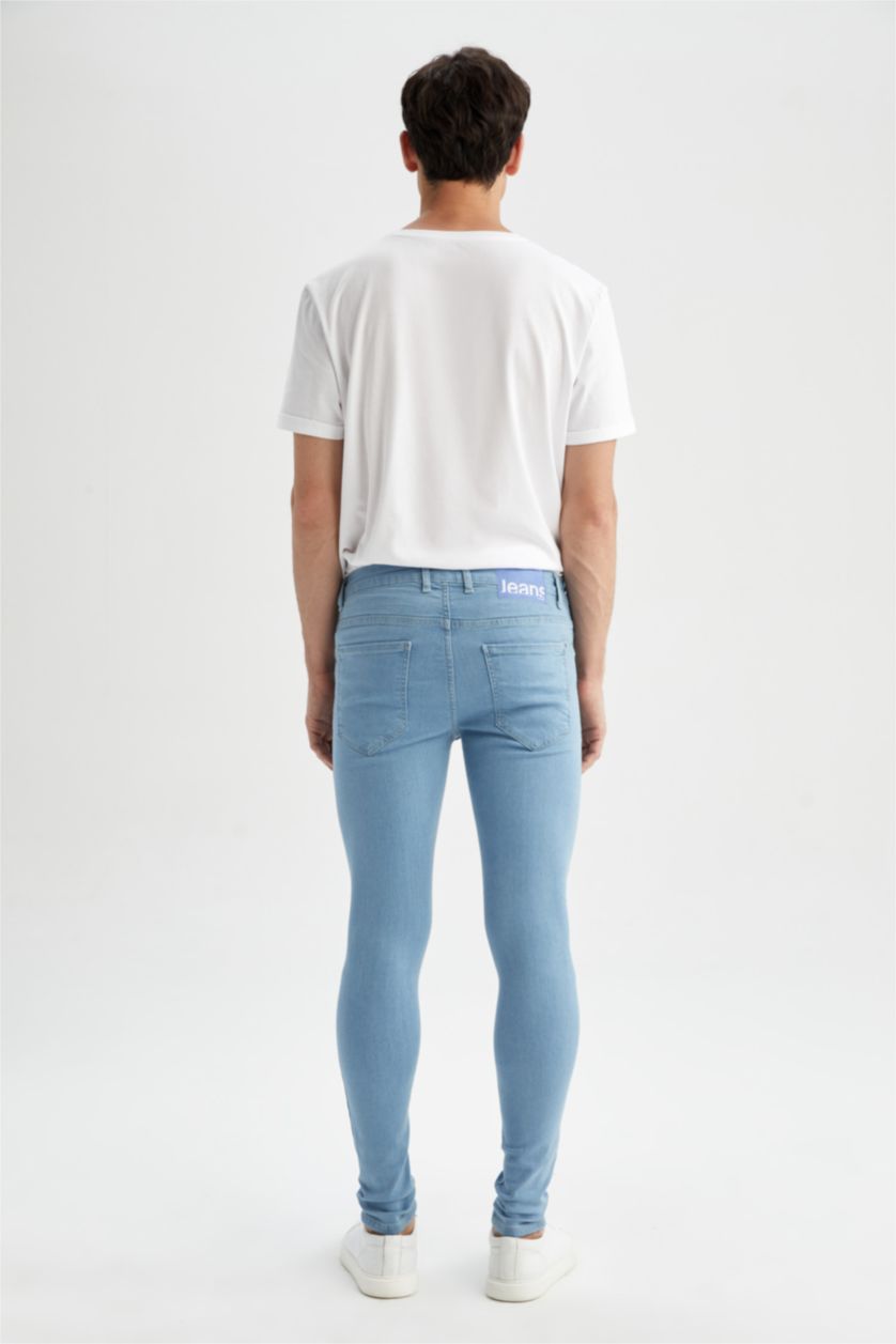 MAN Light Blue Super Skinny Extra Tight Fit Normal Waist  Jeans