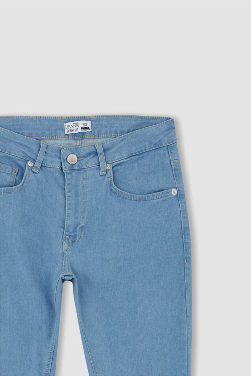 MAN Light Blue Super Skinny Extra Tight Fit Normal Waist  Jeans