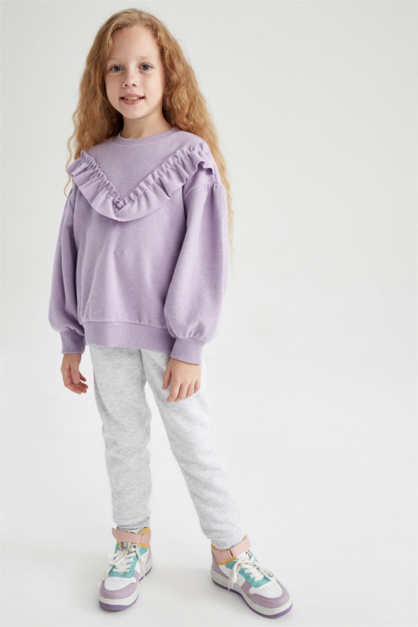 GIRLS & TEENS Purple Relax Fit Crew Neck Sweatshirt