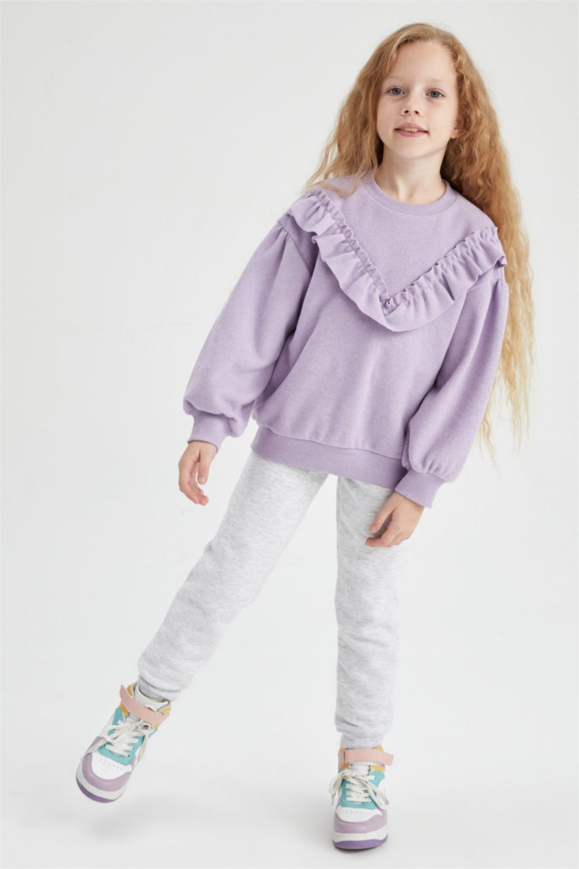 GIRLS & TEENS Purple Relax Fit Crew Neck Sweatshirt