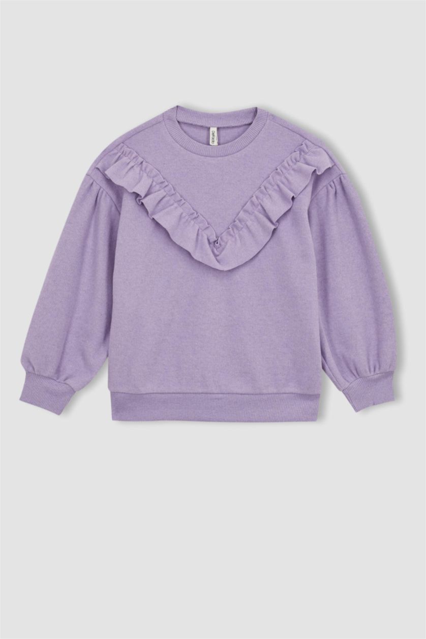 GIRLS & TEENS Purple Relax Fit Crew Neck Sweatshirt