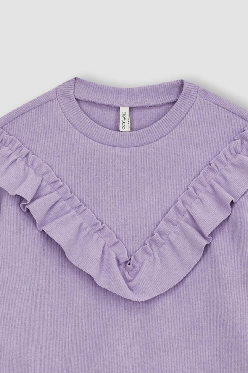 GIRLS & TEENS Purple Relax Fit Crew Neck Sweatshirt