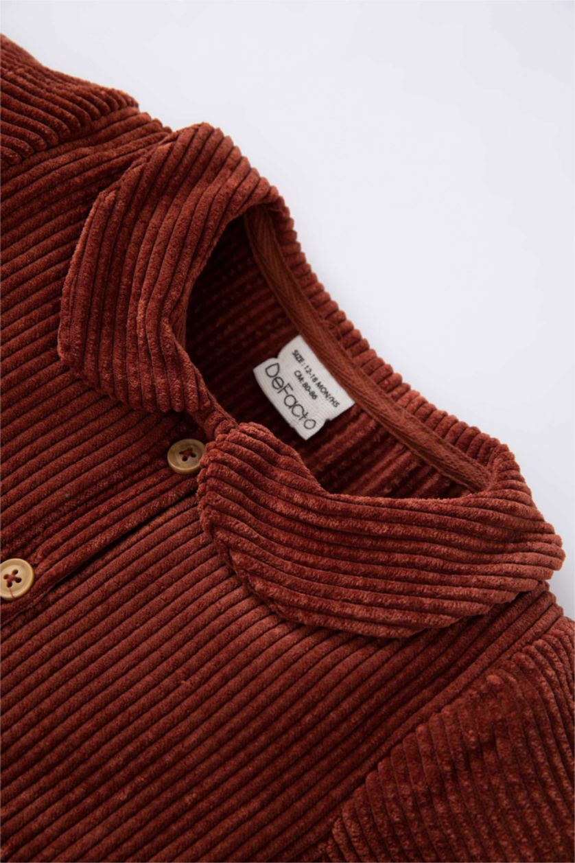 Baby Girl Bordeaux Regular Fit Long Sleeve Woven Dress