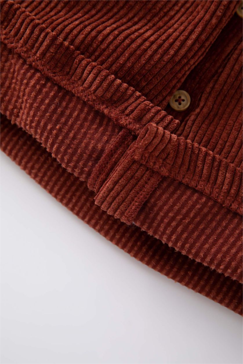 Baby Girl Bordeaux Regular Fit Long Sleeve Woven Dress