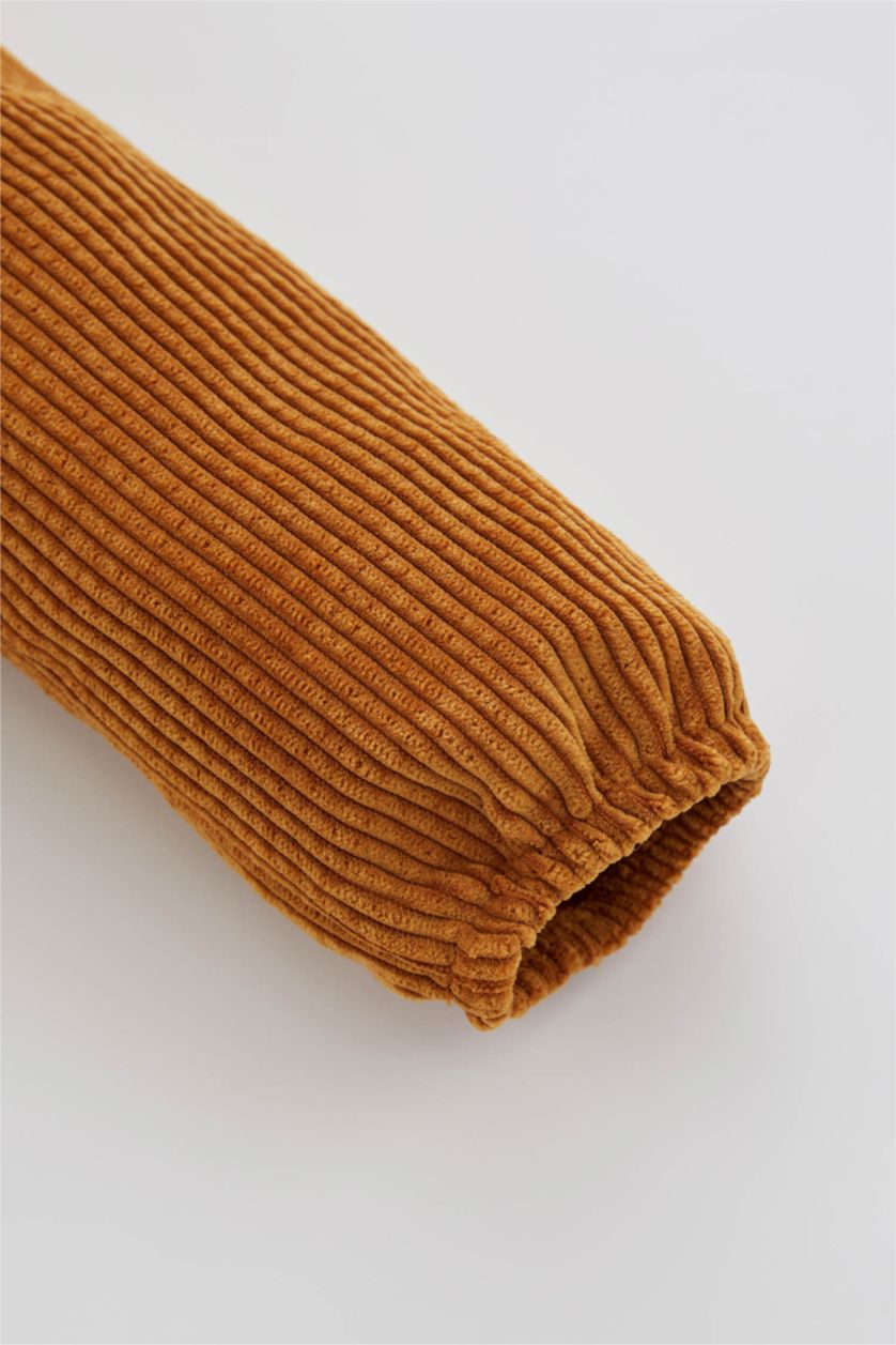 BÉBÉ FILLE Jaune Robe Velours Côtelé Col bébé Manche Longue