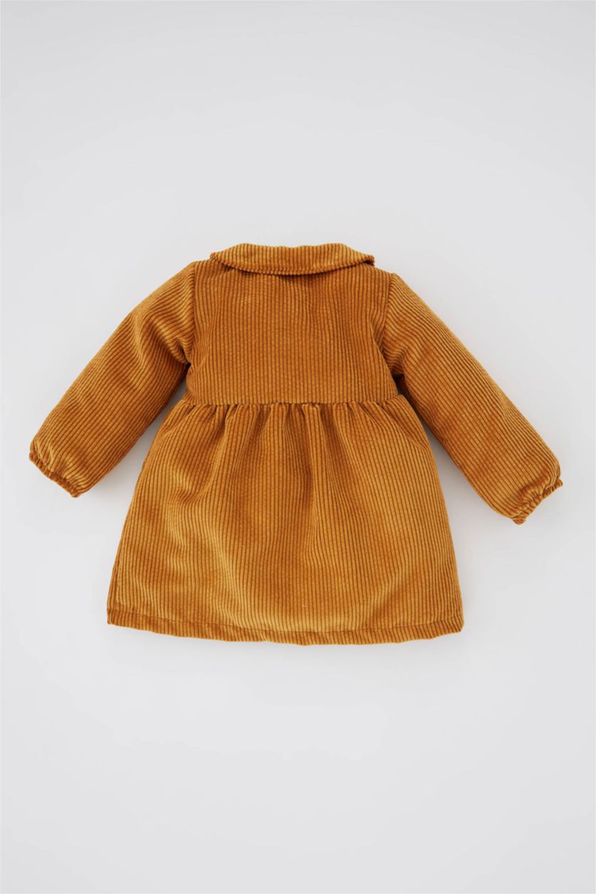 BÉBÉ FILLE Jaune Robe Velours Côtelé Col bébé Manche Longue