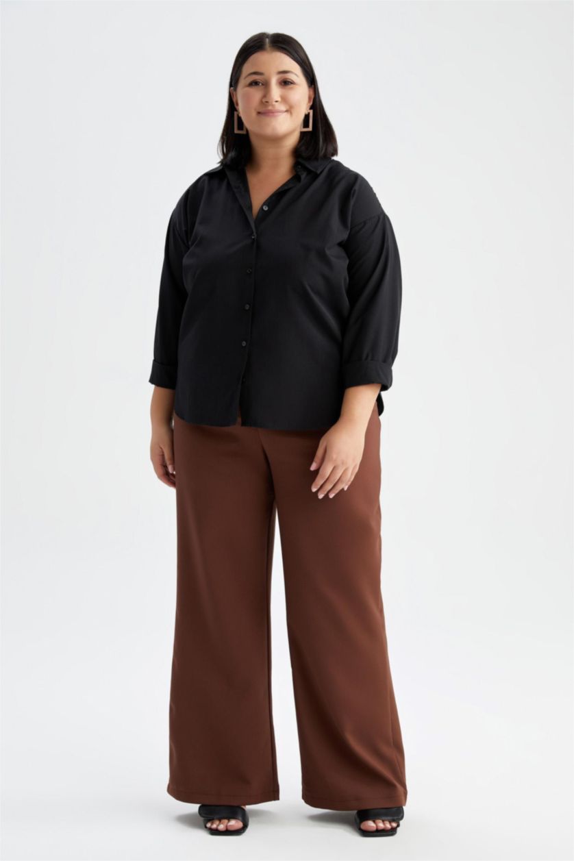 FEMME Noir Chemises à manches longues Popeline Col De Chemise