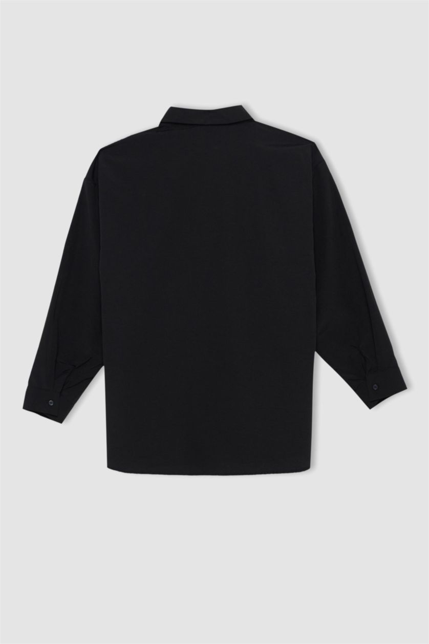 FEMME Noir Chemises à manches longues Popeline Col De Chemise