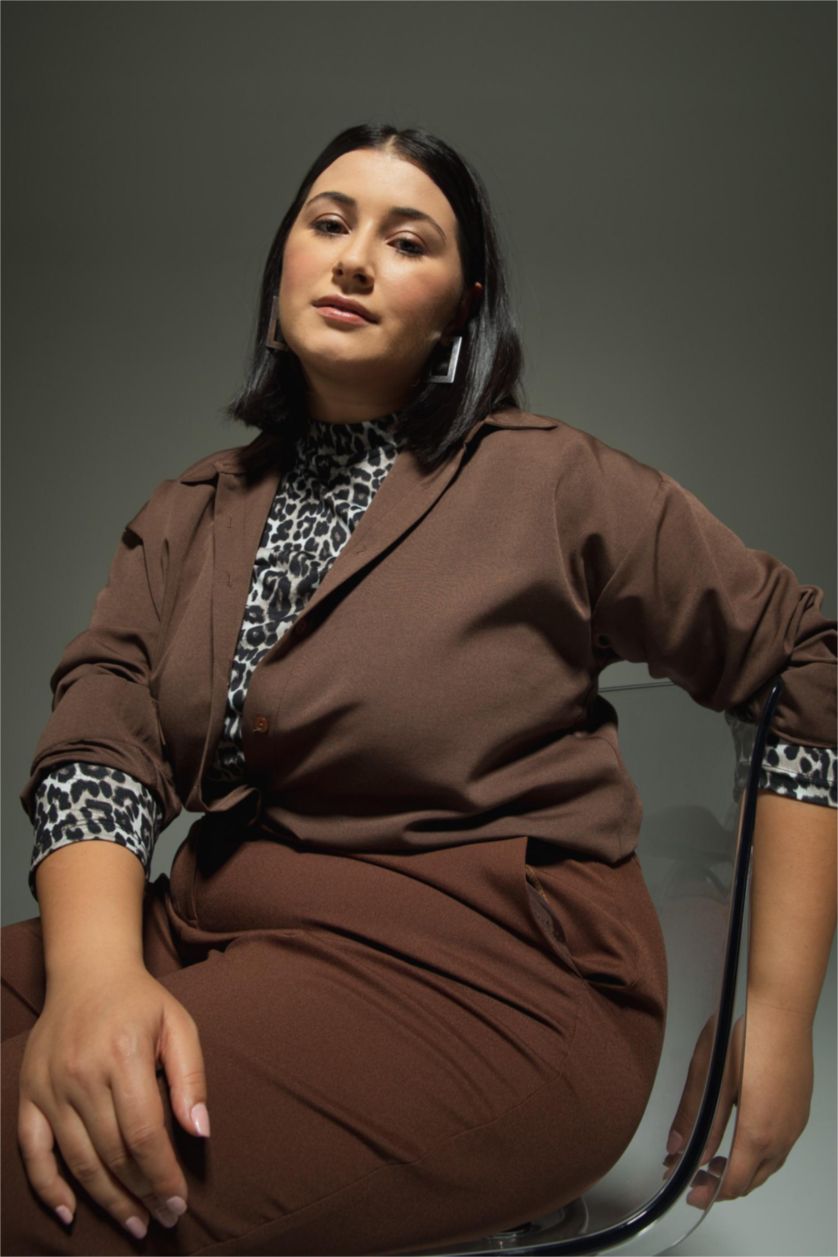 FEMME Marron Chemises à manches longues Popeline Col De Chemise