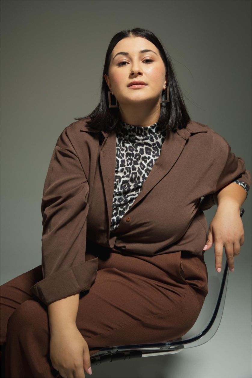 FEMME Marron Chemises à manches longues Popeline Col De Chemise