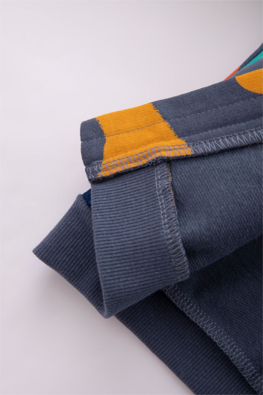 طفل صغير أزرق جاكيت قماش رقيق قصة عادية بغطاء للرأس ببطانة ناعمة