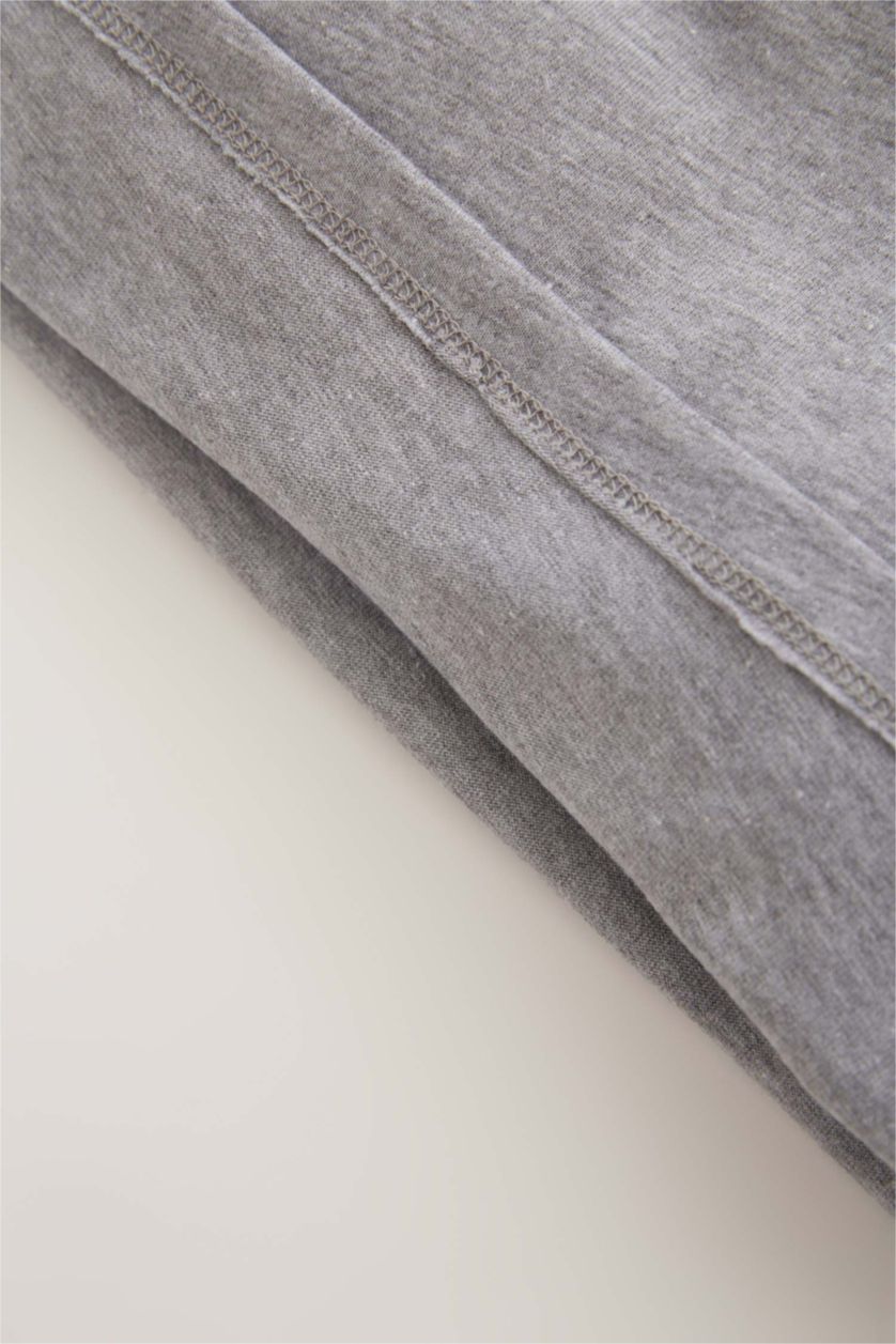 BABY BOY Light Grey Melange 2 piece Regular Fit Striped Long Sleeve T-Shirt