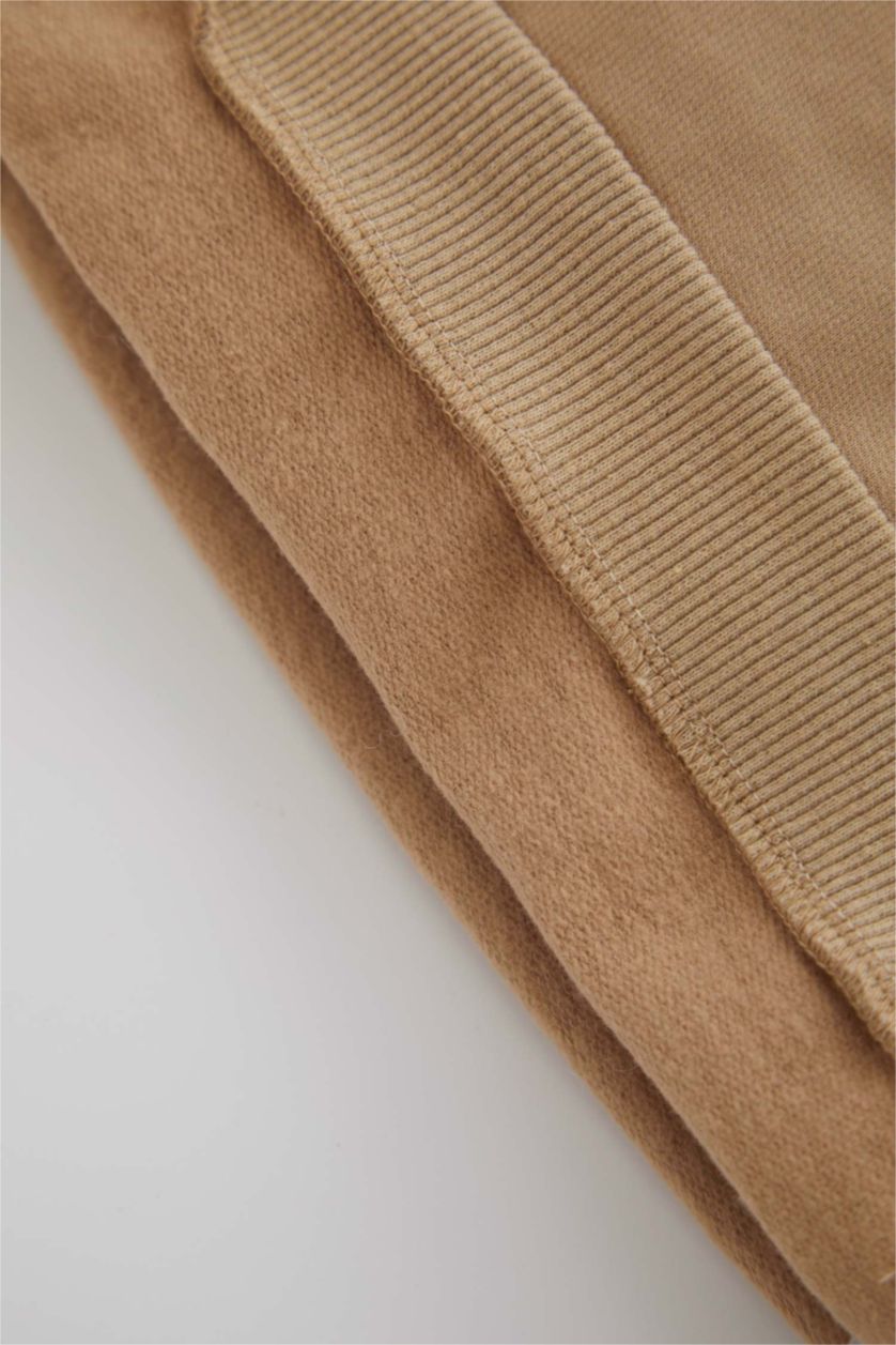 BABY BOY Beige Baby Boy Printed Crew Neck Soft Feathered Sweatshirt