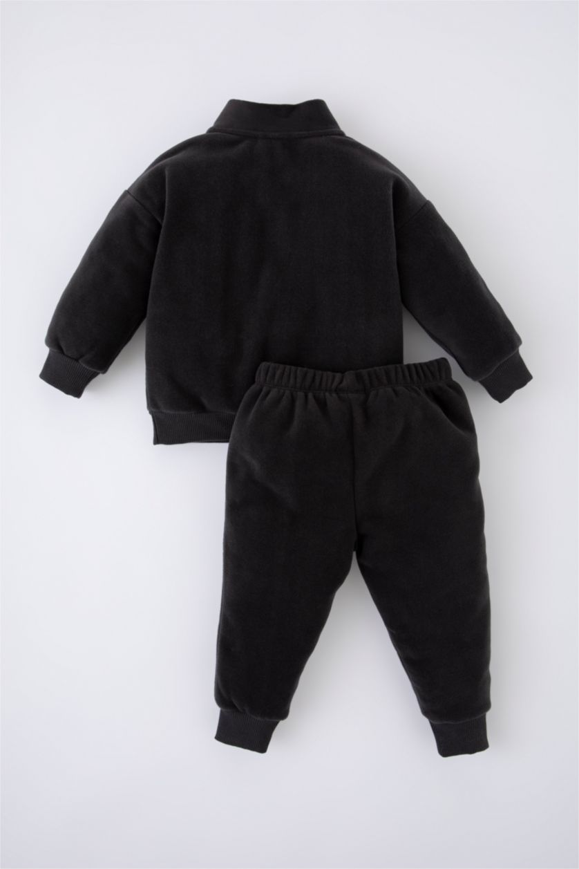 Erkek Bebek Antrasit Erkek Bebek Basic Polar Sweatshirt Eşofman Altı 2'li Takım