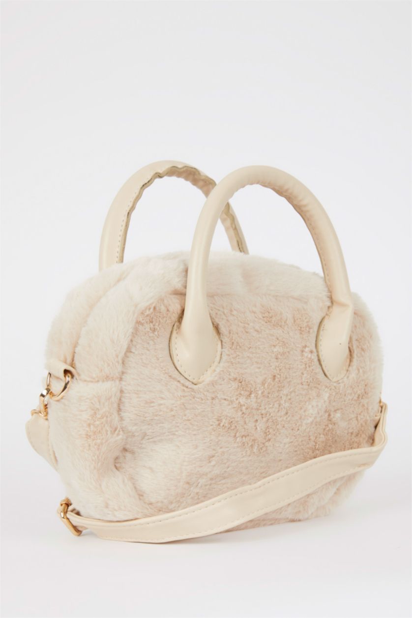 نساء بيج Plush Hand Bag