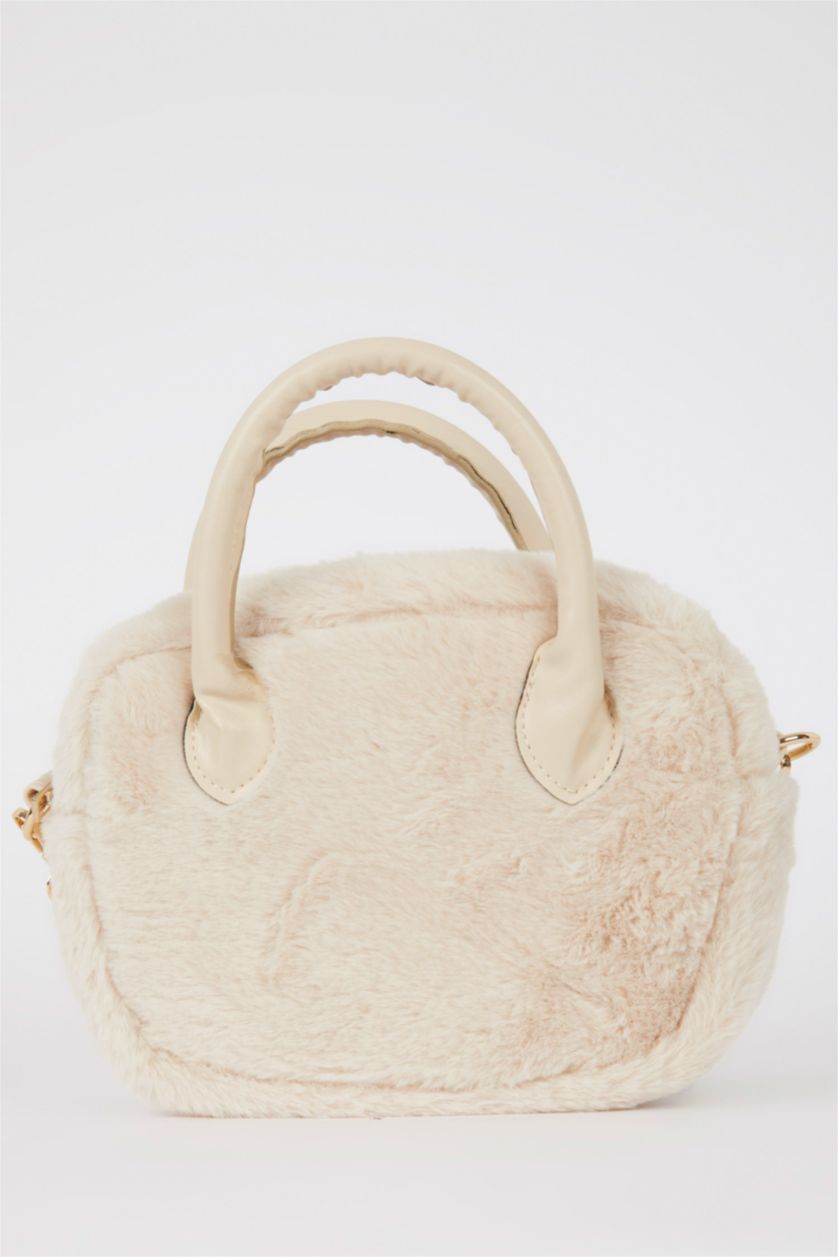 نساء بيج Plush Hand Bag