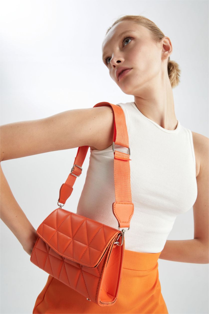 FEMME Orange Sac à bandoulière PU