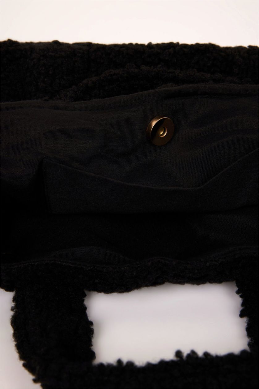 Әйелдерге қара Әйелдерге плюш иық сөмкесі