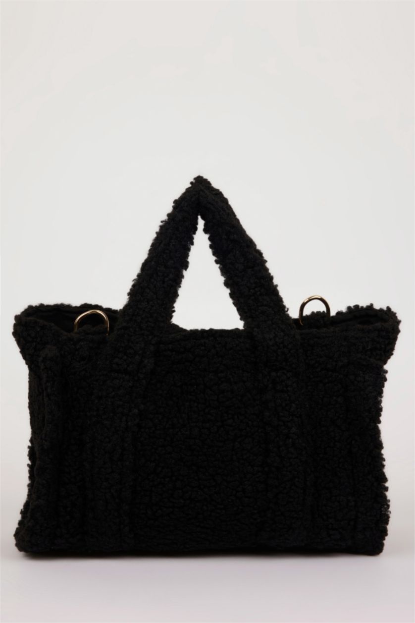 Әйелдерге қара Әйелдерге плюш иық сөмкесі