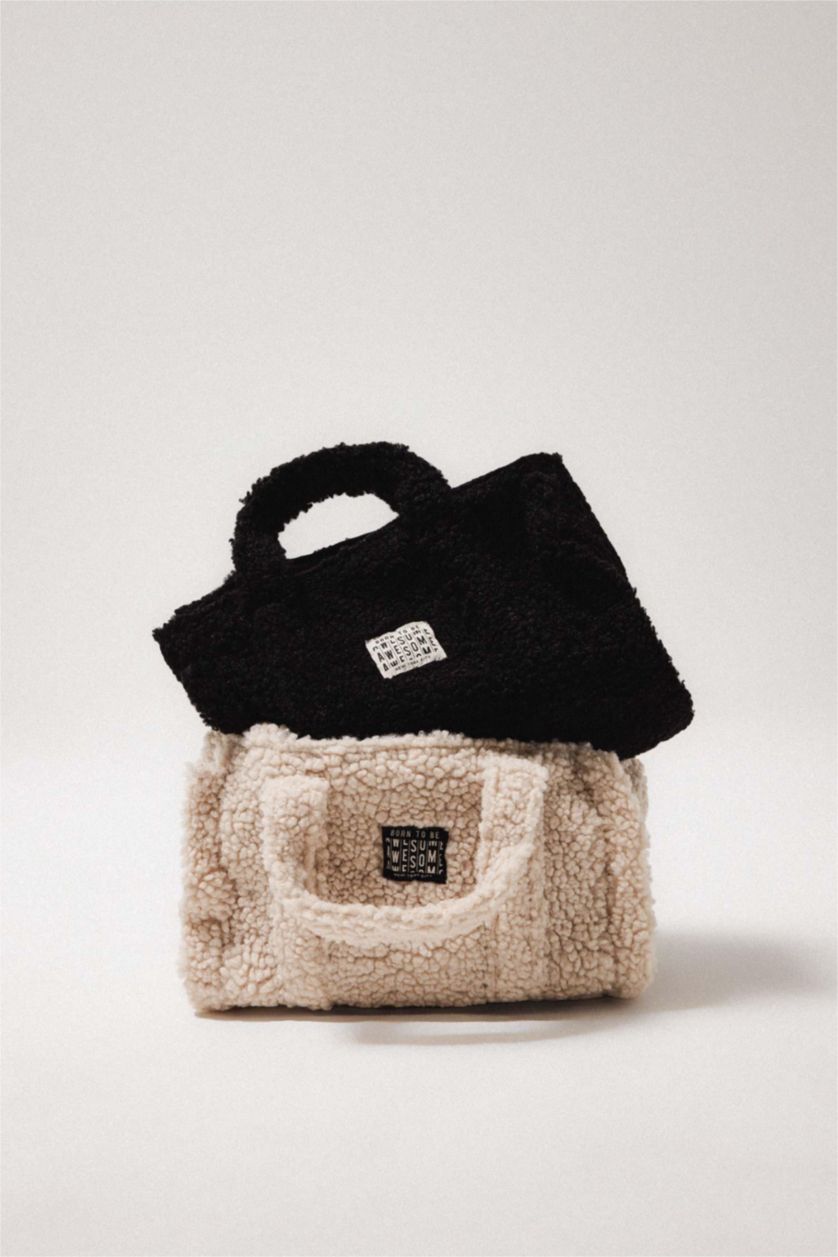 Әйелдерге қара Әйелдерге плюш иық сөмкесі