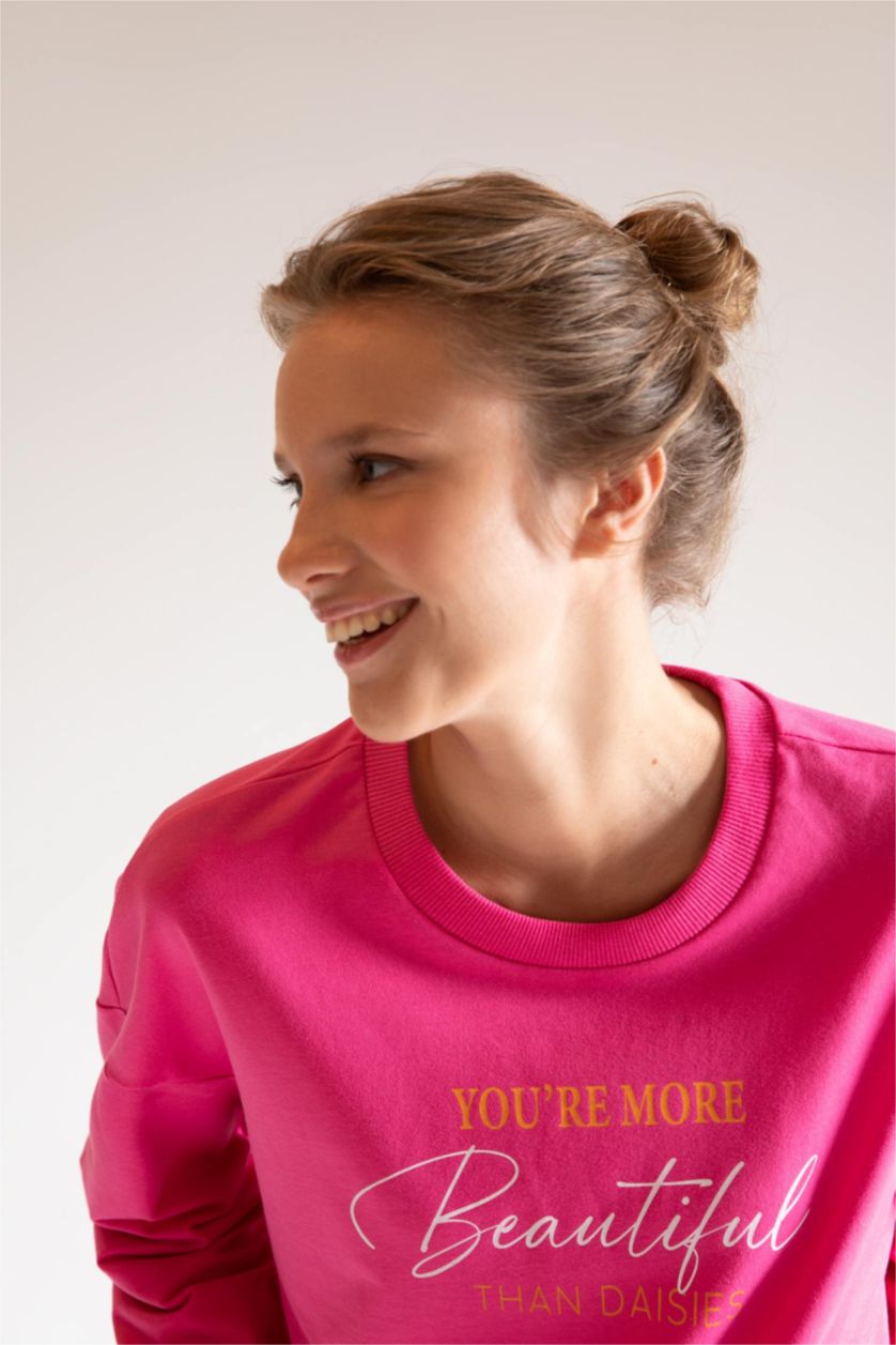 FEMME Rose Hauts À Manches Longues En Tricot Tissu Sweat Fin Coupe Régulière