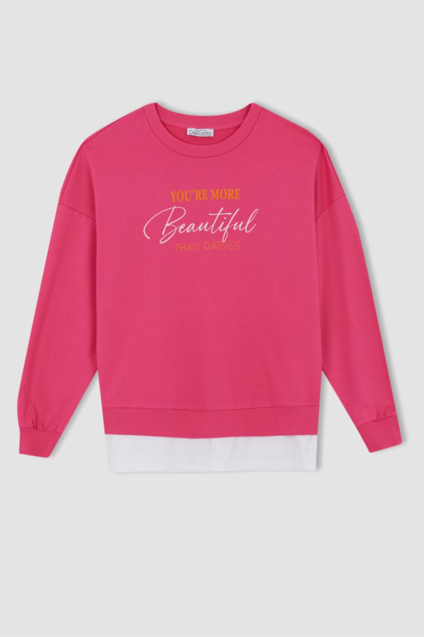 FEMME Rose Hauts À Manches Longues En Tricot Tissu Sweat Fin Coupe Régulière
