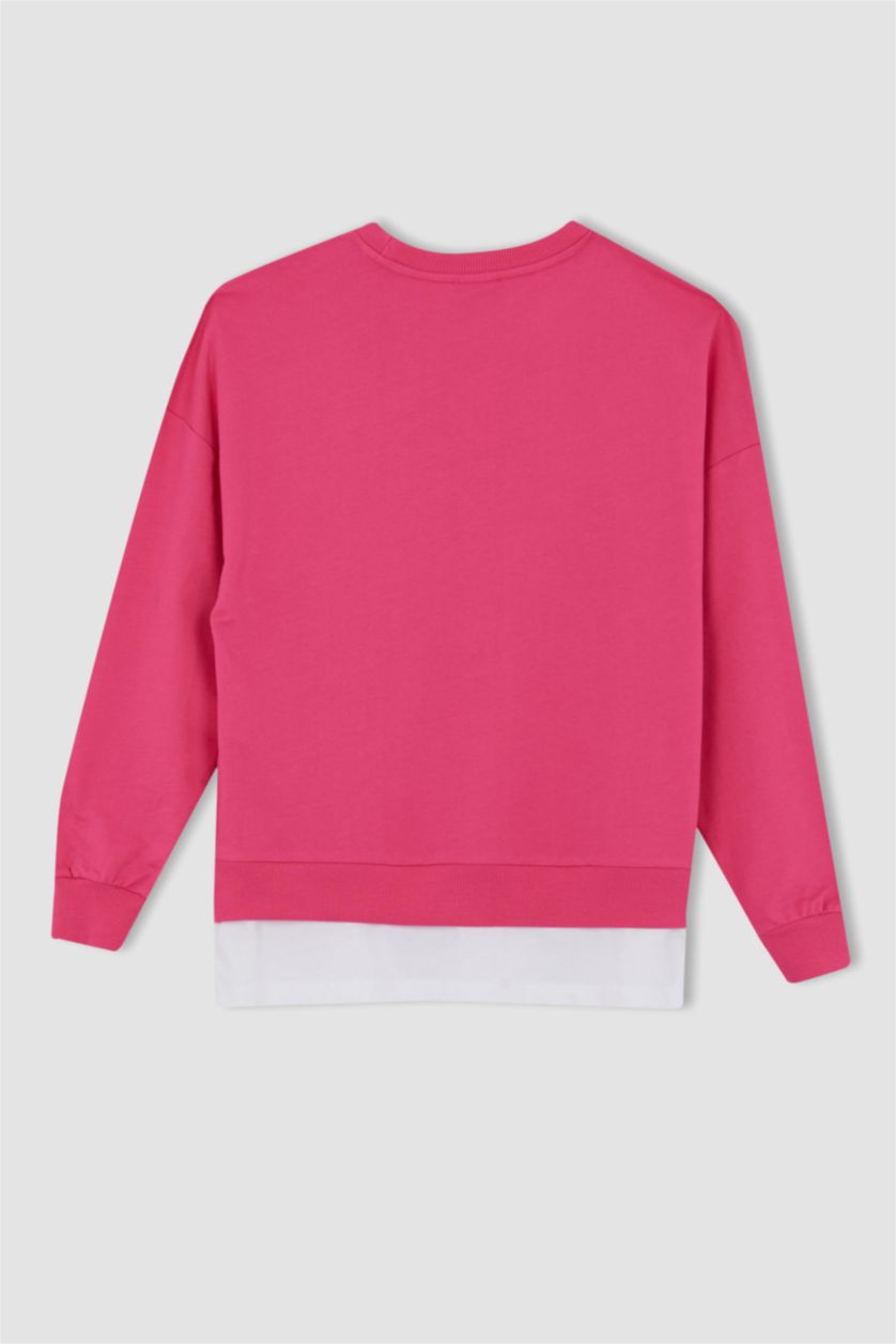 FEMME Rose Hauts À Manches Longues En Tricot Tissu Sweat Fin Coupe Régulière