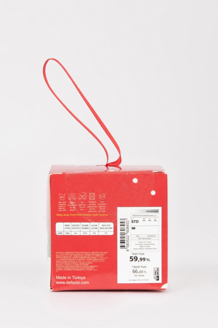 Женщины Разноцветный Длинные новогодние носки из хлопка для женщин