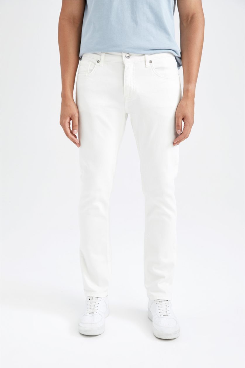 HOMME Écru Pantalon PEDRO - Coupe slim en jean