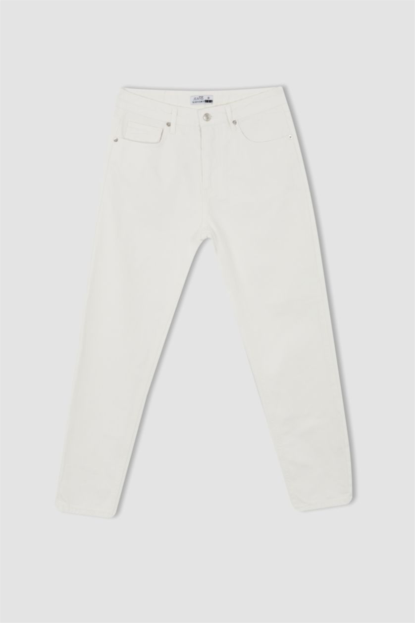 رجالي أبيض بنطلون جينز 90’S سليم فيت