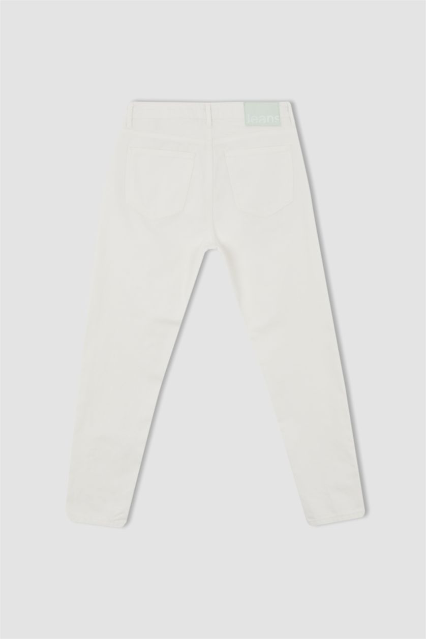 رجالي أبيض بنطلون جينز 90’S سليم فيت