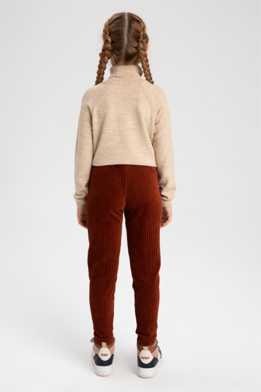 GIRLS & TEENS Orange Girls' Jogger Standard Fit Corduroy Pants