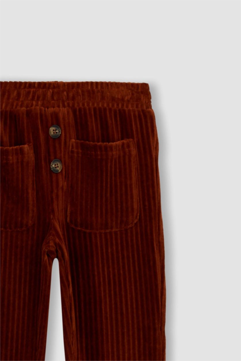 GIRLS & TEENS Orange Girls' Jogger Standard Fit Corduroy Pants