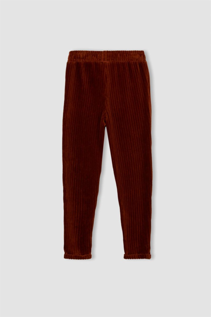 GIRLS & TEENS Orange Girls' Jogger Standard Fit Corduroy Pants
