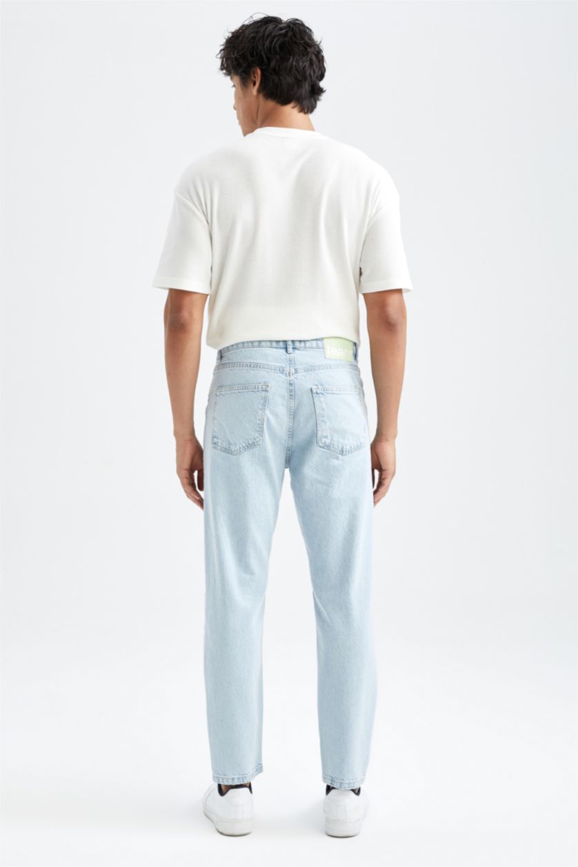 HOMME BLEU Clair Pantalon en jean déchiré coupe slim 90's