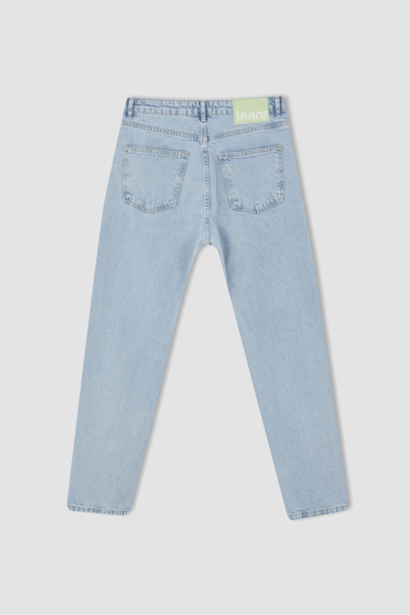 HOMME BLEU Clair Pantalon en jean déchiré coupe slim 90's