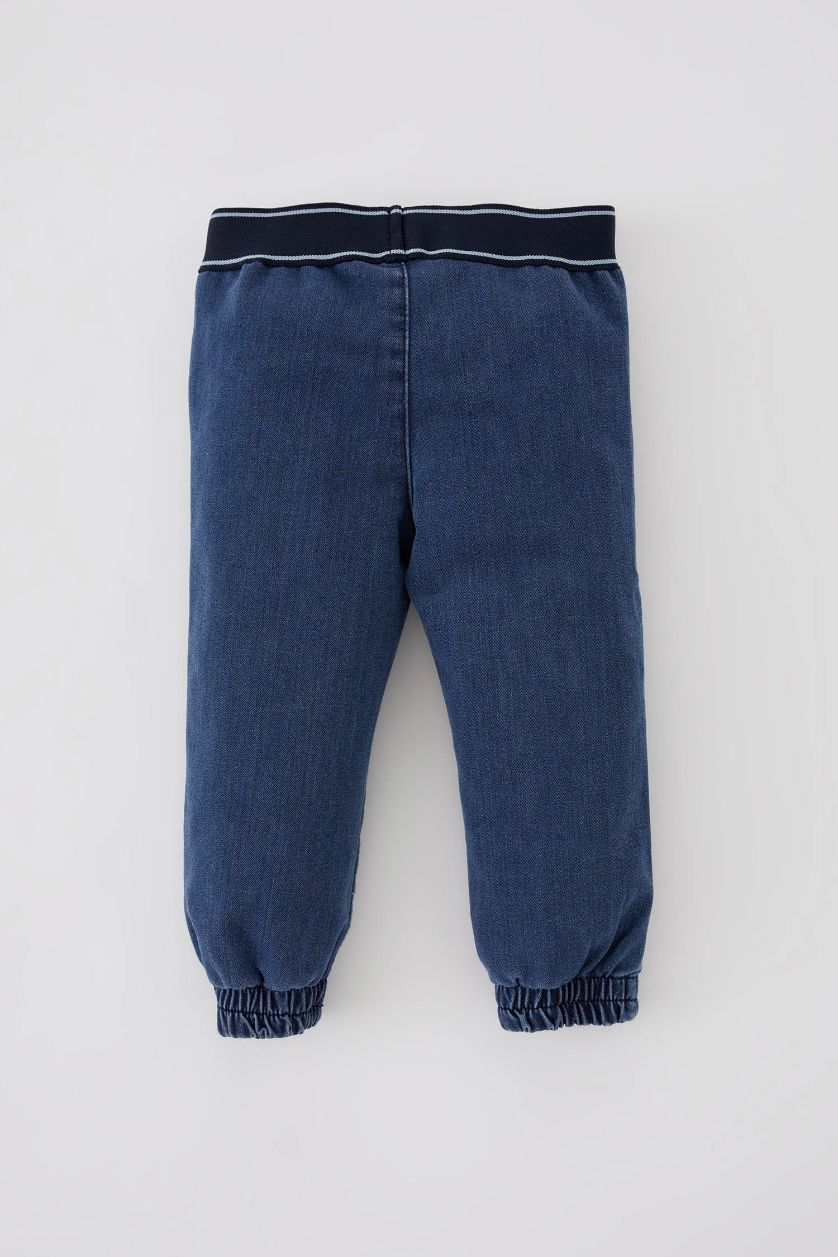 Малыши мальчики Темно-голубой Брюки стандартного кроя с эластичным поясом с карманом для малышей мальчиков