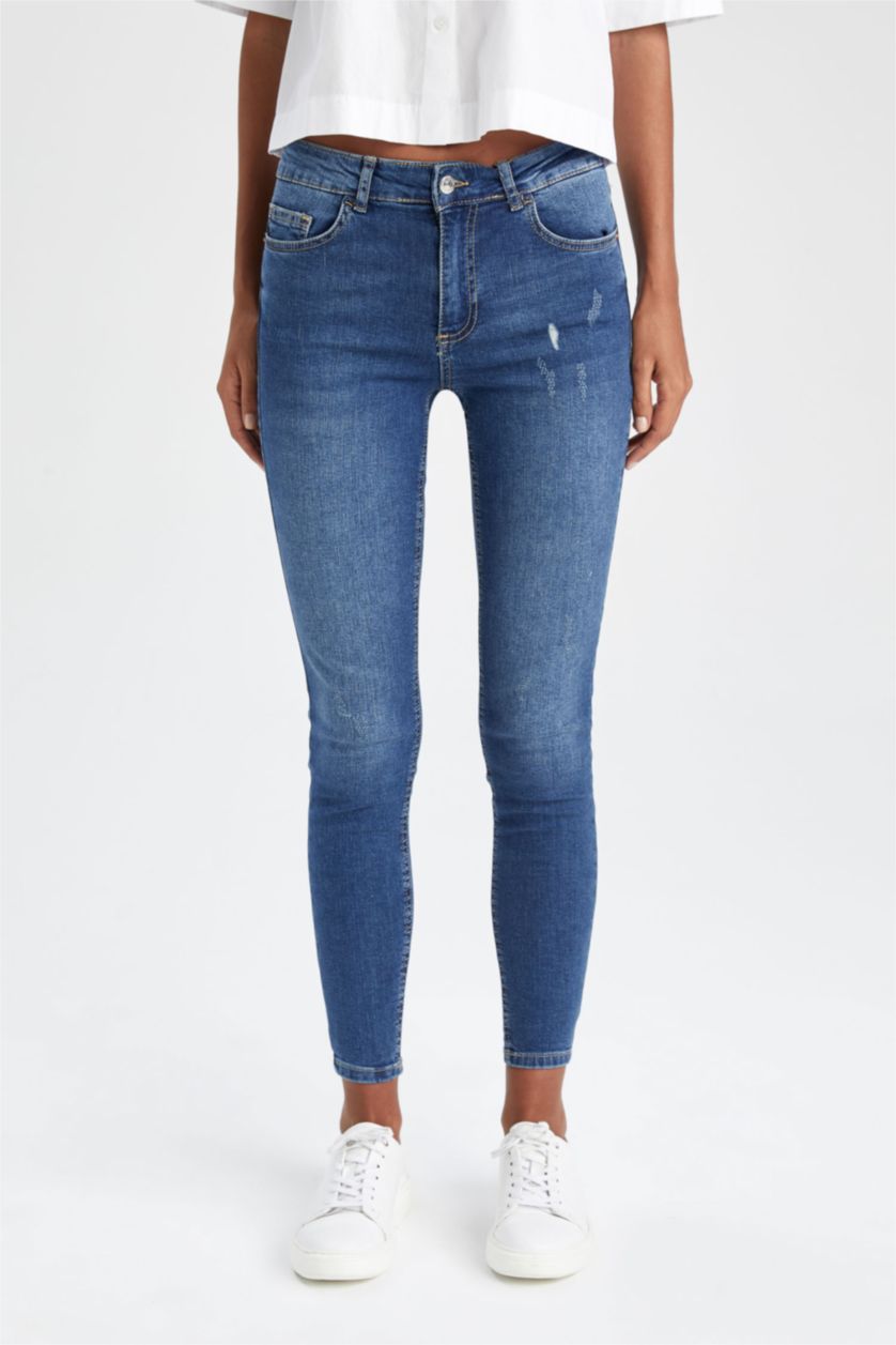 نساء أزرق سروال سكيني فيت